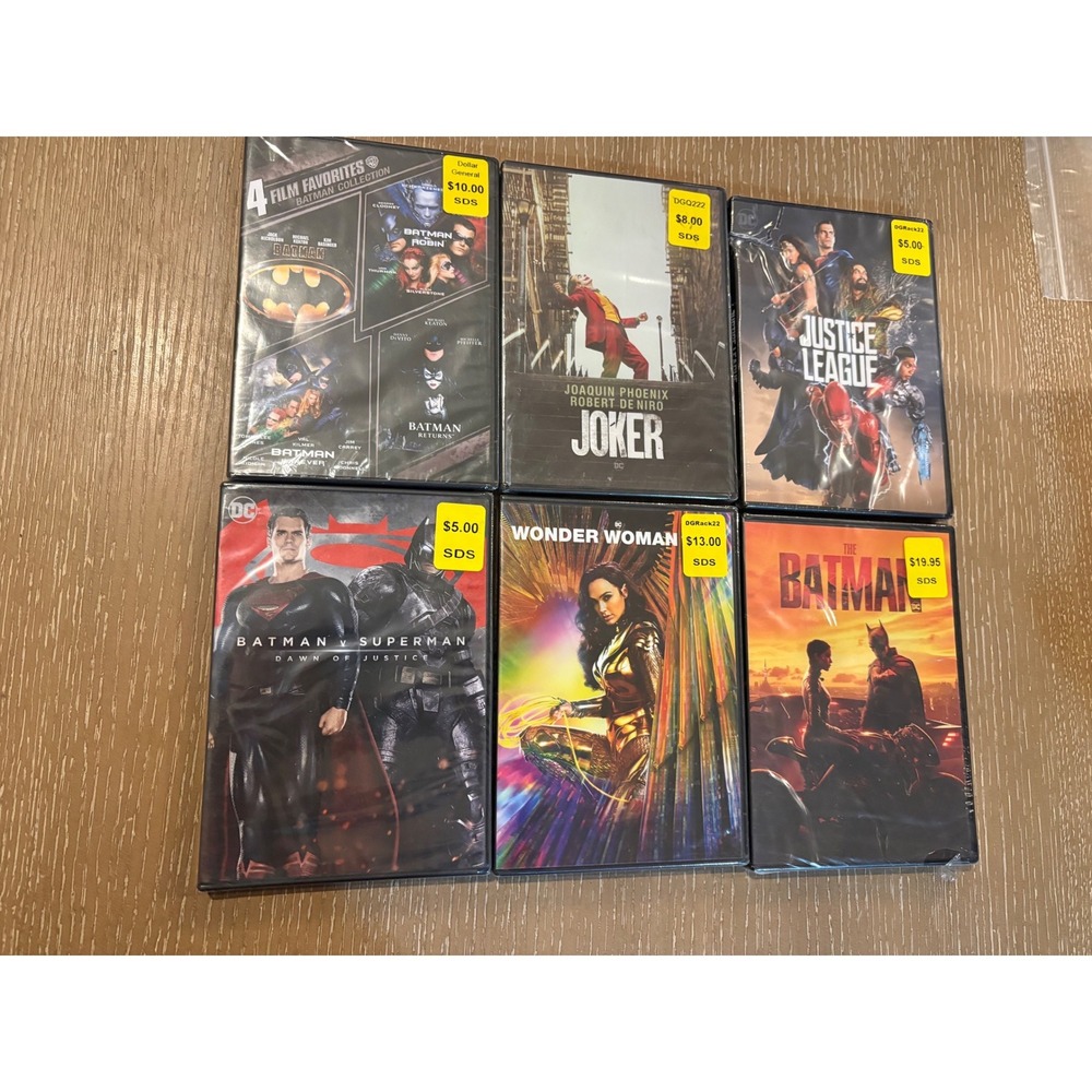 DC Movie Lot Batman Superman Joker Wonder Woman Justice League 6 DVD Bundle NEW